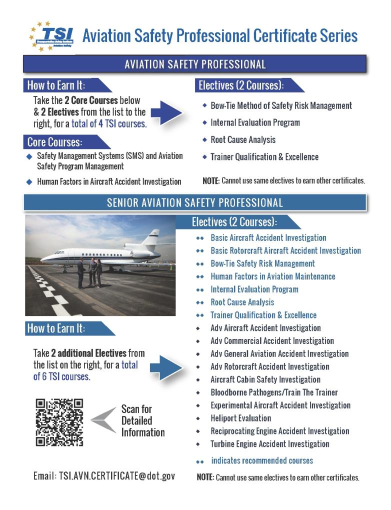 Aviation Safety Professional Certificate US Department of Transportation